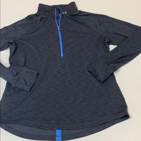 Under Armour Tops - Under Armour Quarter Zip XL Black/Blue -P46